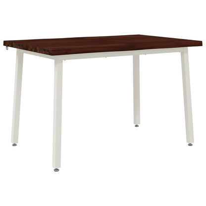 vidaXL 120 x 80 x 75 cm Solid Acacia Wood Dark Brown and White