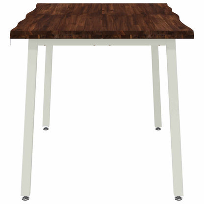 vidaXL 120 x 80 x 75 cm Solid Acacia Wood Dark Brown and White