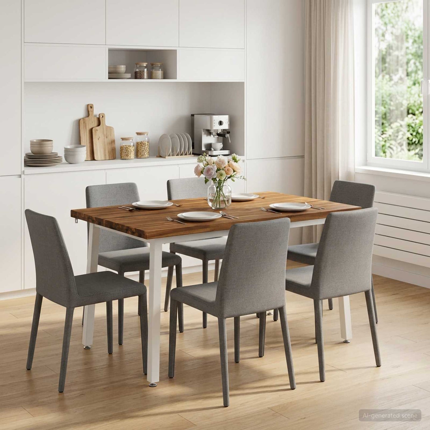 vidaXL 120 x 70 x 75 cm Solid Acacia Wood Natural and White