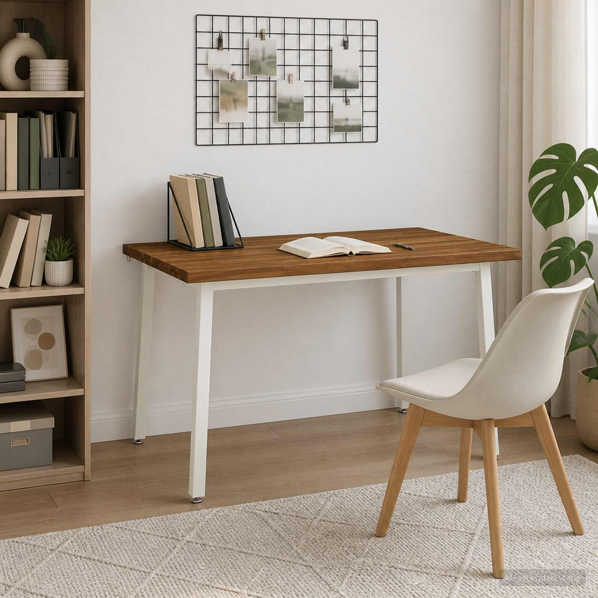 vidaXL 120 x 70 x 75 cm Solid Acacia Wood Natural and White