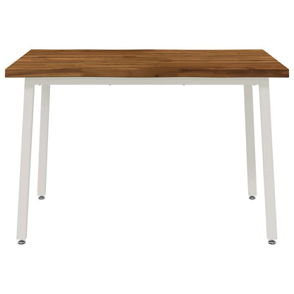 vidaXL 120 x 80 x 75 cm Solid Acacia Wood Natural and White
