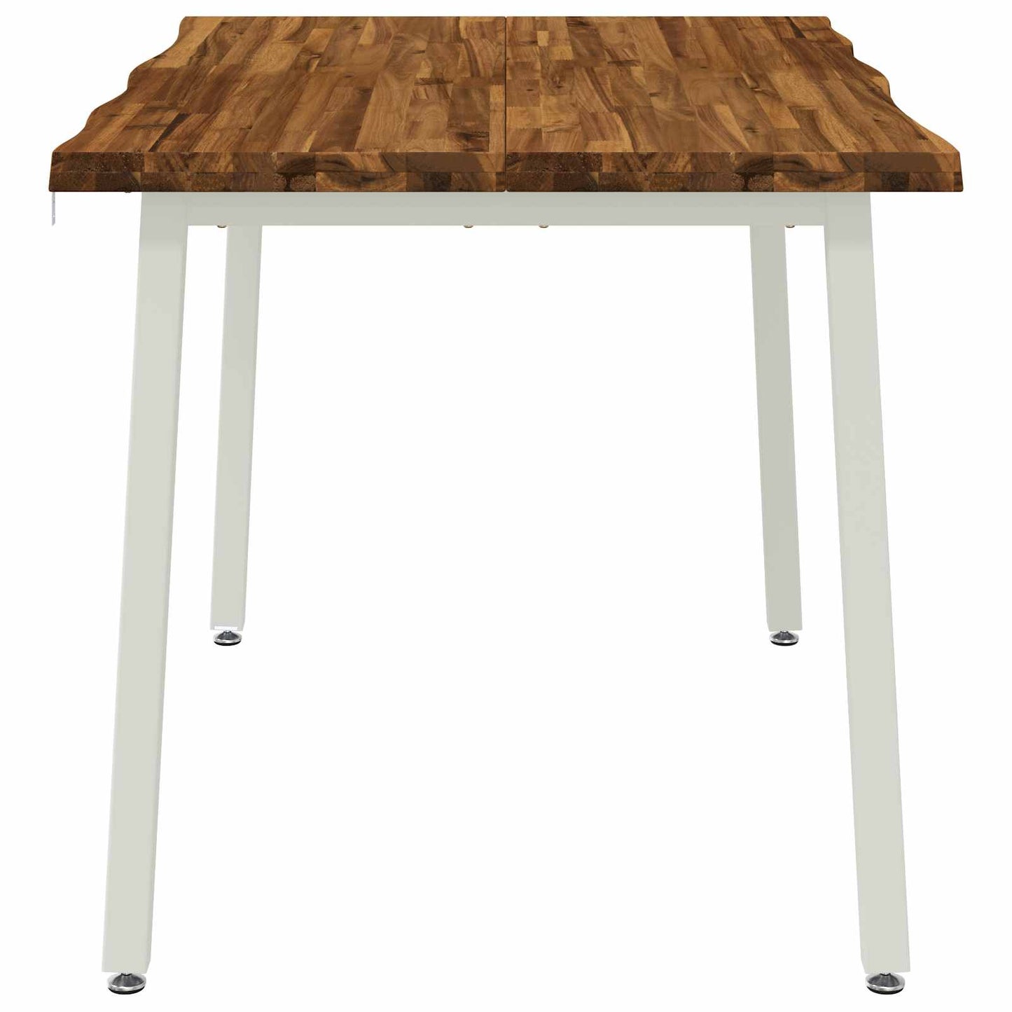 vidaXL 120 x 80 x 75 cm Solid Acacia Wood Natural and White