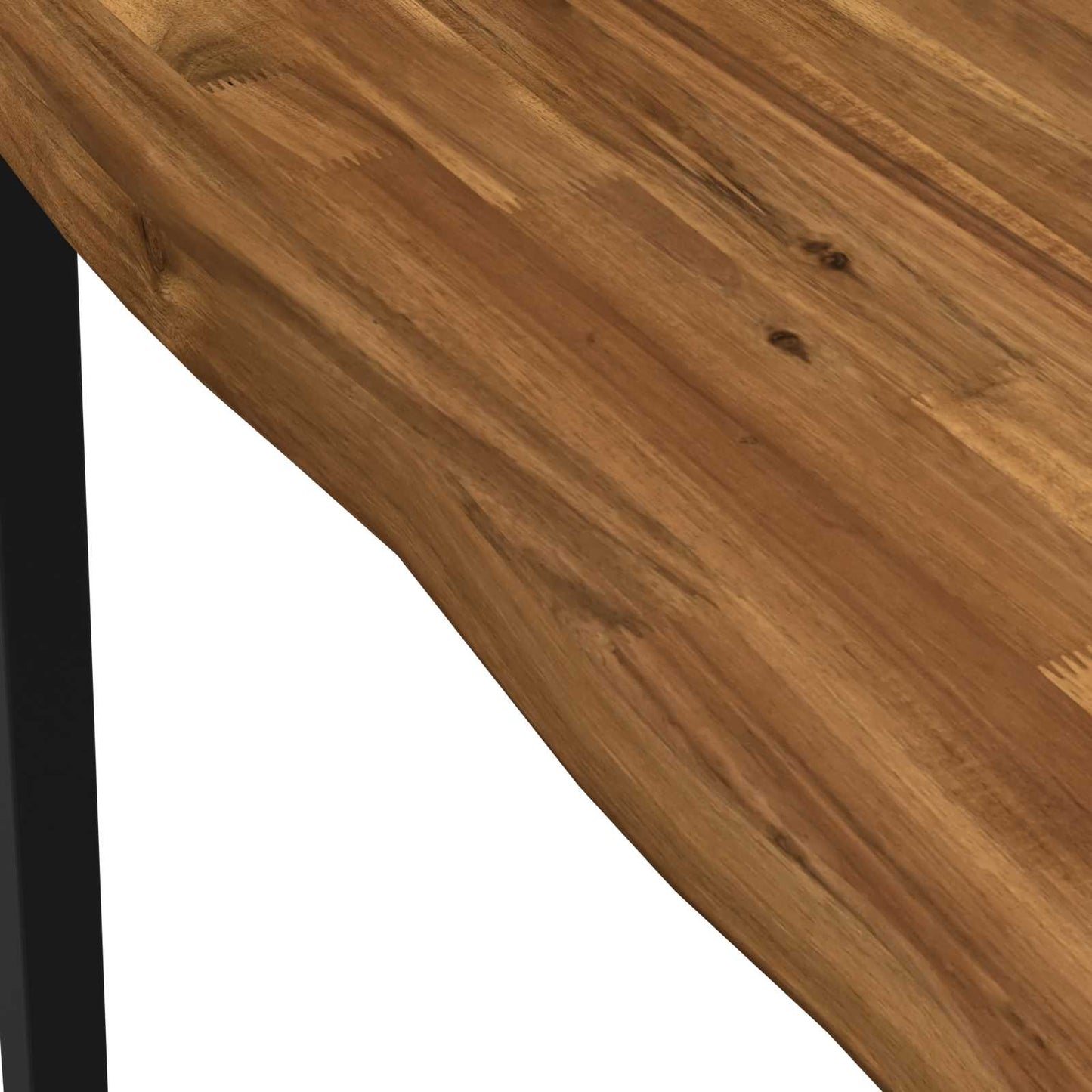 vidaXL 90 x 90 x 75 cm Solid Acacia Wood Natural and Black Square