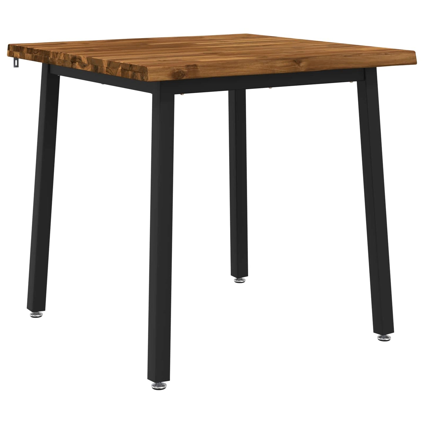 vidaXL 90 x 90 x 75 cm Solid Acacia Wood Natural and Black Square