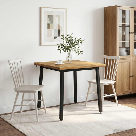 vidaXL 70 x 70 x 75 cm Solid Acacia Wood White and Black Square