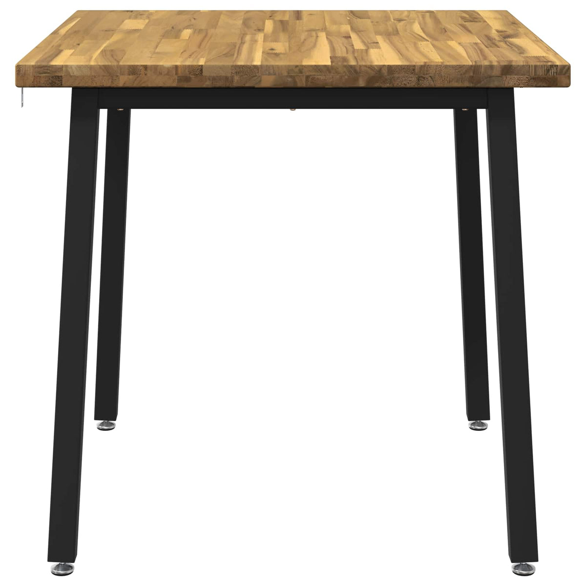 vidaXL 60 x 55 x 75 cm Solid Acacia Wood White and Black Rectangular