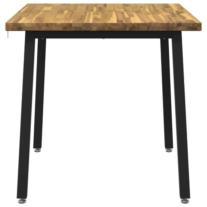 vidaXL 60 x 55 x 75 cm Solid Acacia Wood White and Black Rectangular