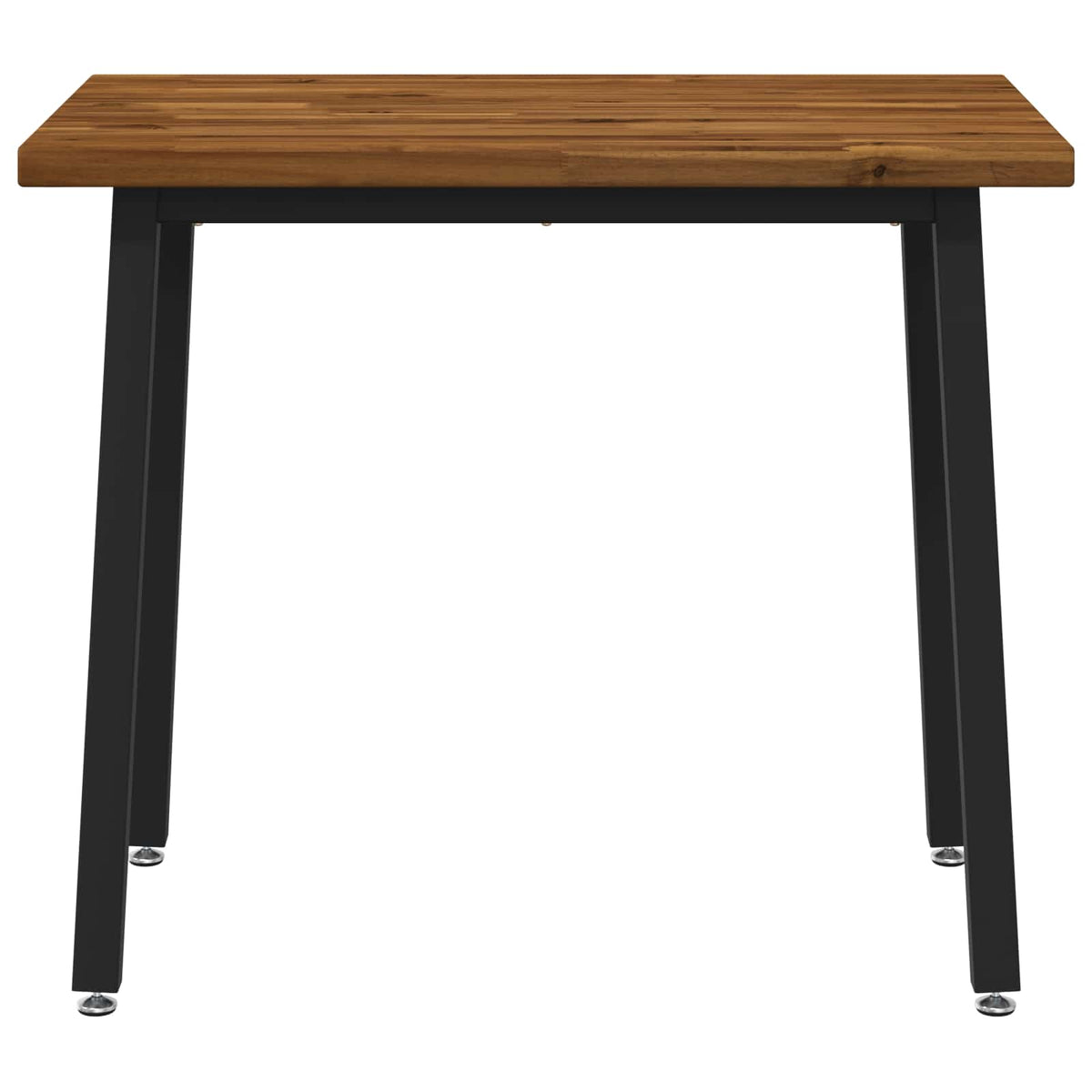 vidaXL 90 x 55 x 75 cm Solid Acacia Wood Natural and Black Rectangular