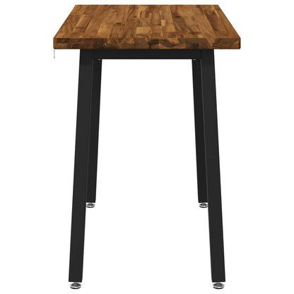 vidaXL 90 x 55 x 75 cm Solid Acacia Wood Natural and Black Rectangular