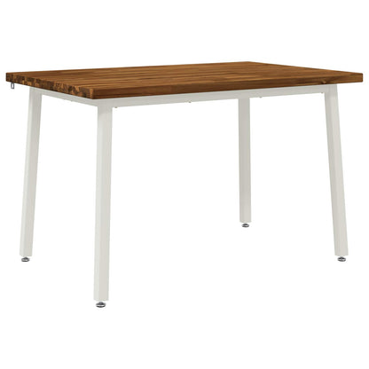 vidaXL 120 x 70 x 75 cm Solid Acacia Wood Natural and White