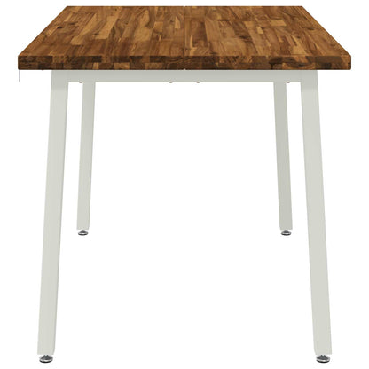 vidaXL 120 x 70 x 75 cm Solid Acacia Wood Natural and White