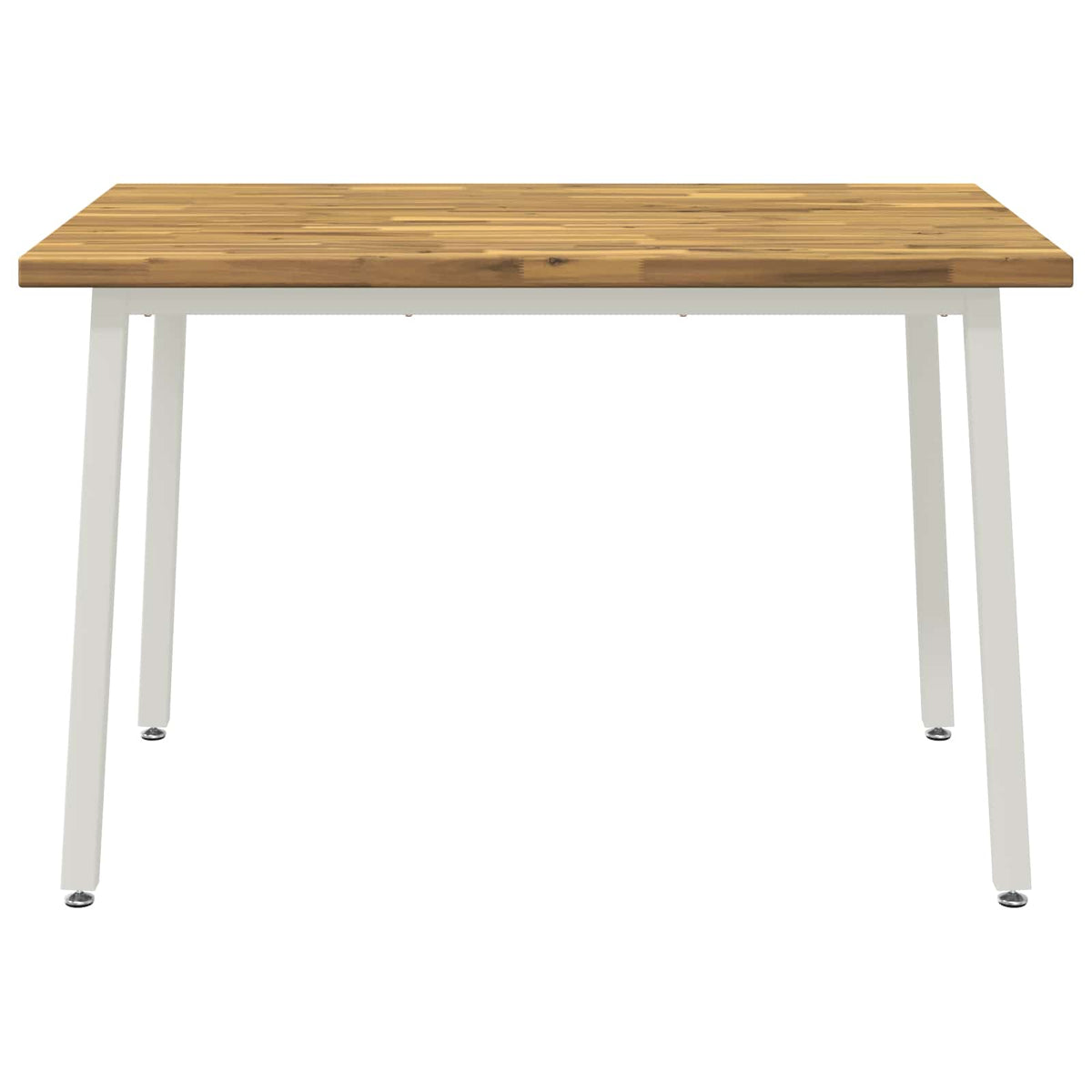 vidaXL 120 x 70 x 75 cm Solid Acacia Wood White Rectangular