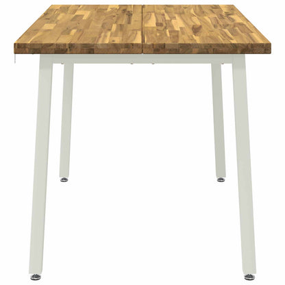 vidaXL 120 x 70 x 75 cm Solid Acacia Wood White Rectangular