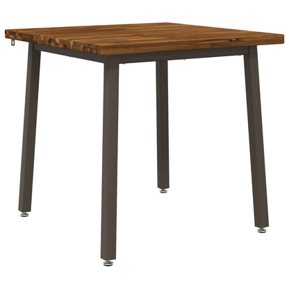 vidaXL 80 x 80 x 75 cm Solid Acacia Wood Natural and Coffee Square