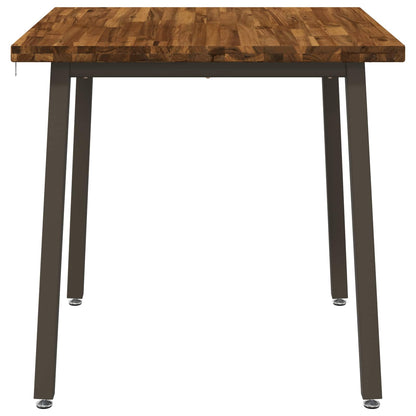 vidaXL 80 x 80 x 75 cm Solid Acacia Wood Natural and Coffee Square