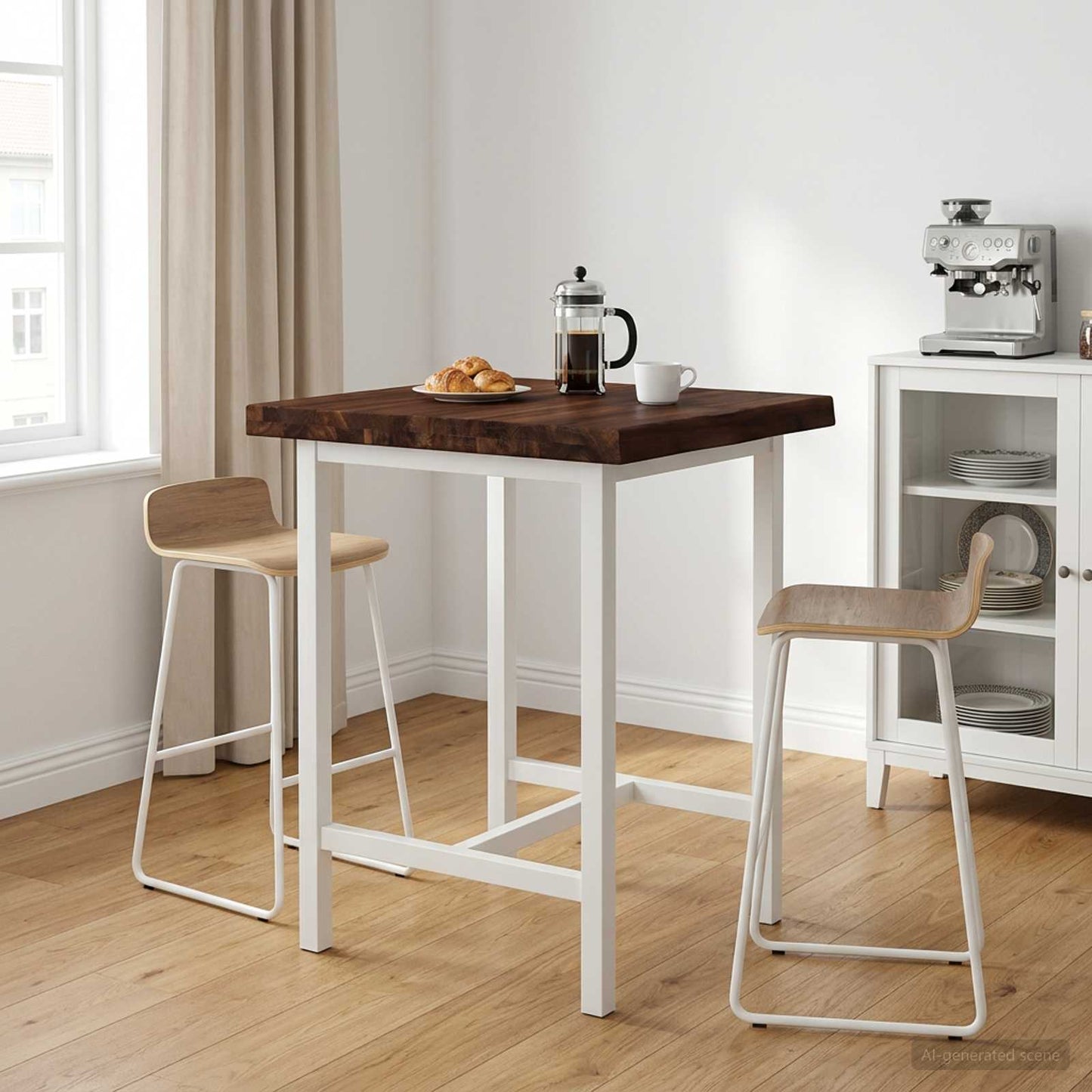 vidaXL Live Edge Table Top 60 x 60 x 3.5 cm Square Solid Acacia Wood