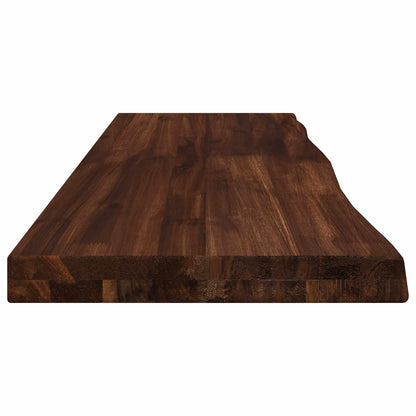 vidaXL Live Edge Table Top 90 x 30 x 3.5 cm Rectangular Dark Brown