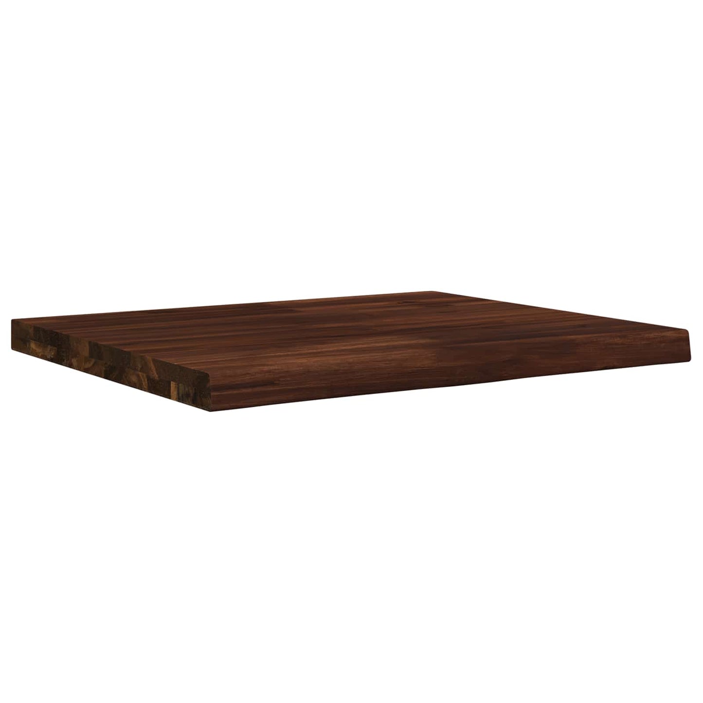 vidaXL Live Edge Table Top 80 x 50 x 3.5 cm Rectangular Dark Brown