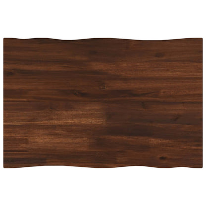 vidaXL Live Edge Table Top 70 x 40 x 3.5 cm Rectangular Dark Brown