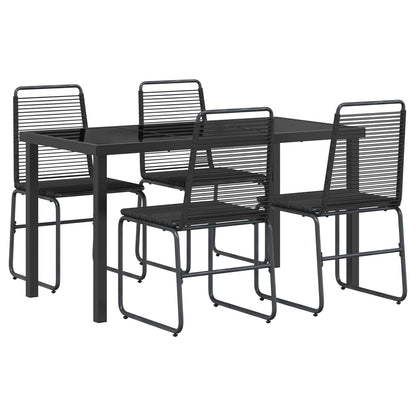 vidaXL Garden Set 5 pcs Black Metal and Rattan