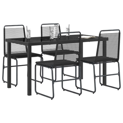 vidaXL Garden Set 5 pcs Black Metal and Rattan