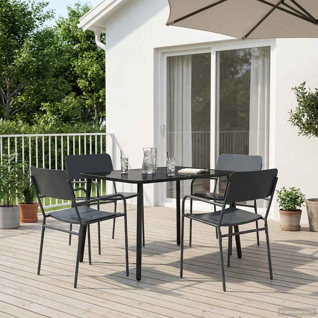 vidaXL Dining Set 5 pcs Anthracite Steel