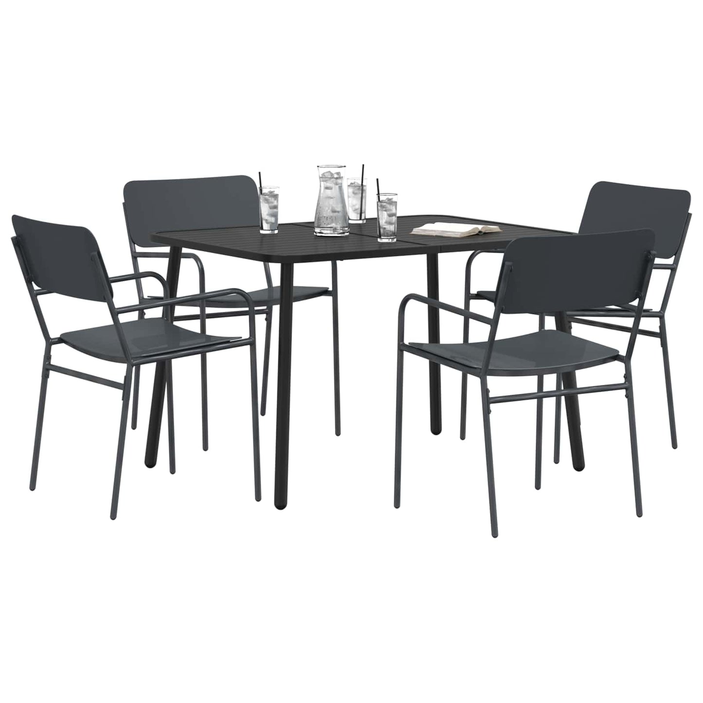 vidaXL Dining Set 5 pcs Anthracite Steel