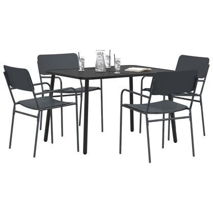vidaXL Dining Set 5 pcs Anthracite Steel