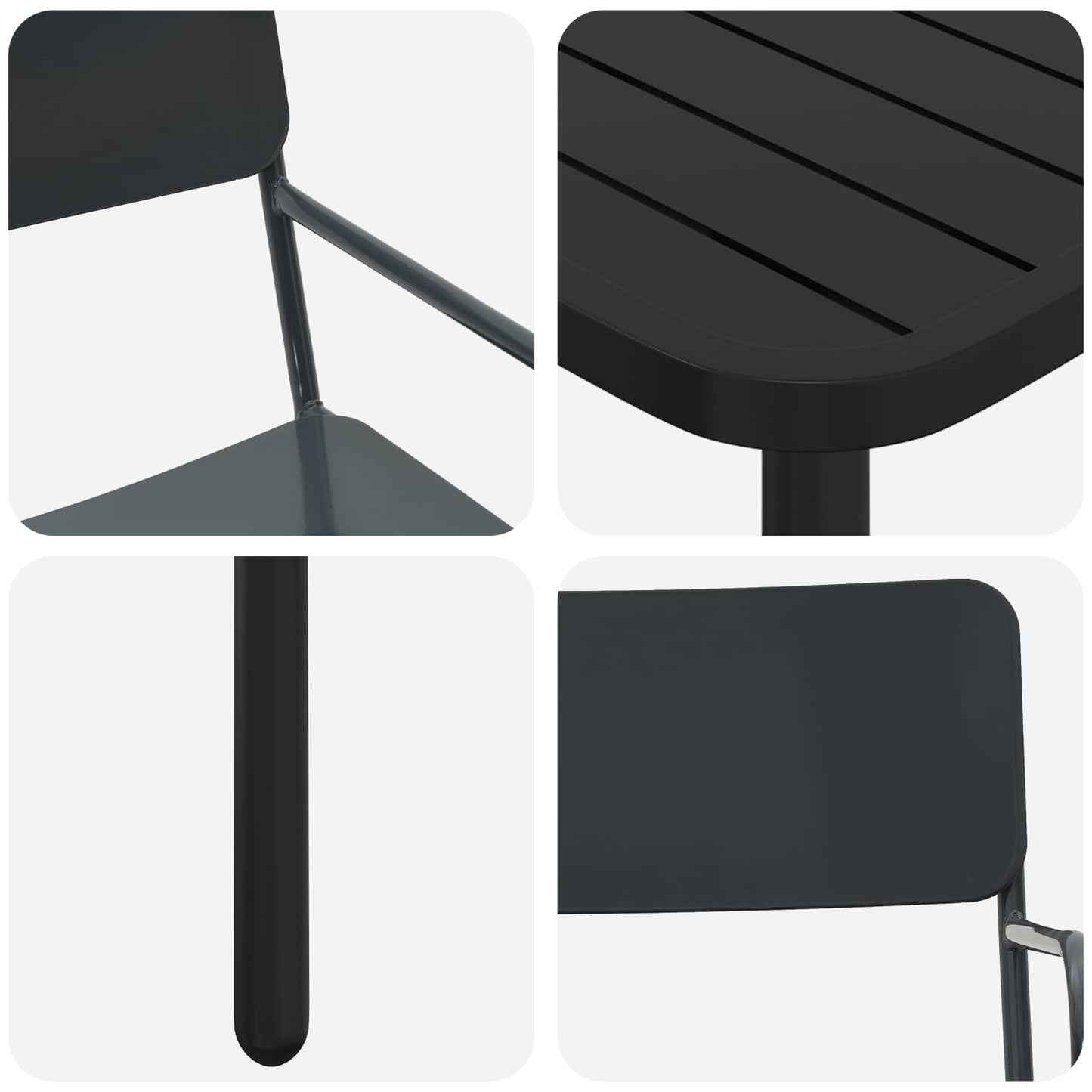 vidaXL Dining Set 5 pcs Anthracite Steel