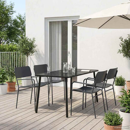 vidaXL Dining Set 5 pcs Anthracite Steel