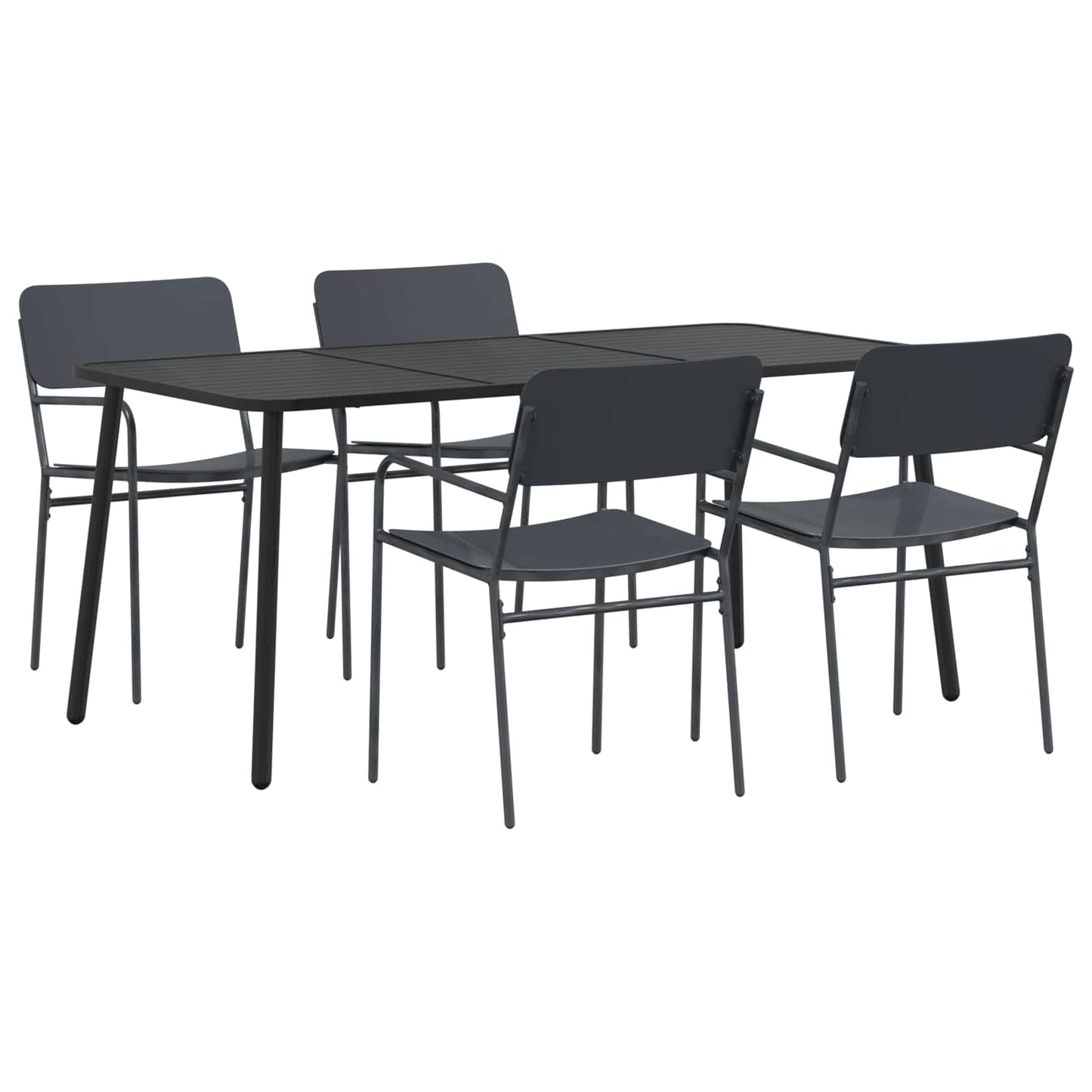 vidaXL Dining Set 5 pcs Anthracite Steel