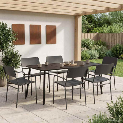 vidaXL Dining Set 7 pcs Anthracite Steel