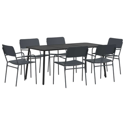 vidaXL Dining Set 7 pcs Anthracite Steel
