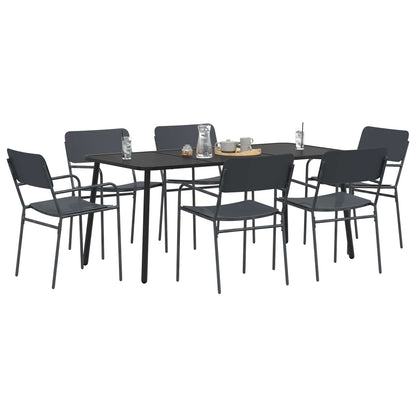 vidaXL Dining Set 7 pcs Anthracite Steel
