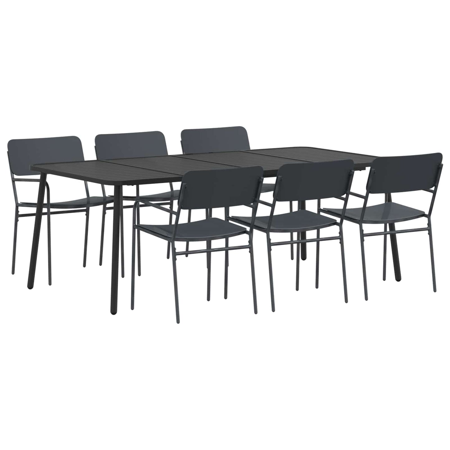 vidaXL Dining Set 7 pcs Anthracite Steel
