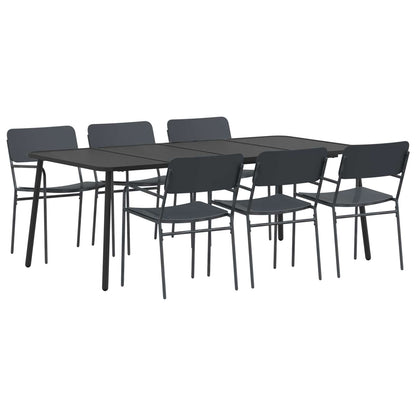 vidaXL Dining Set 7 pcs Anthracite Steel