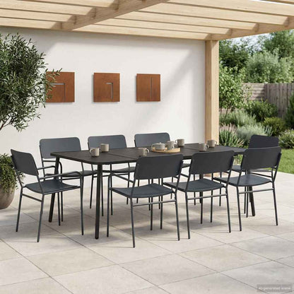 vidaXL Dining Set 9 pcs Anthracite Steel