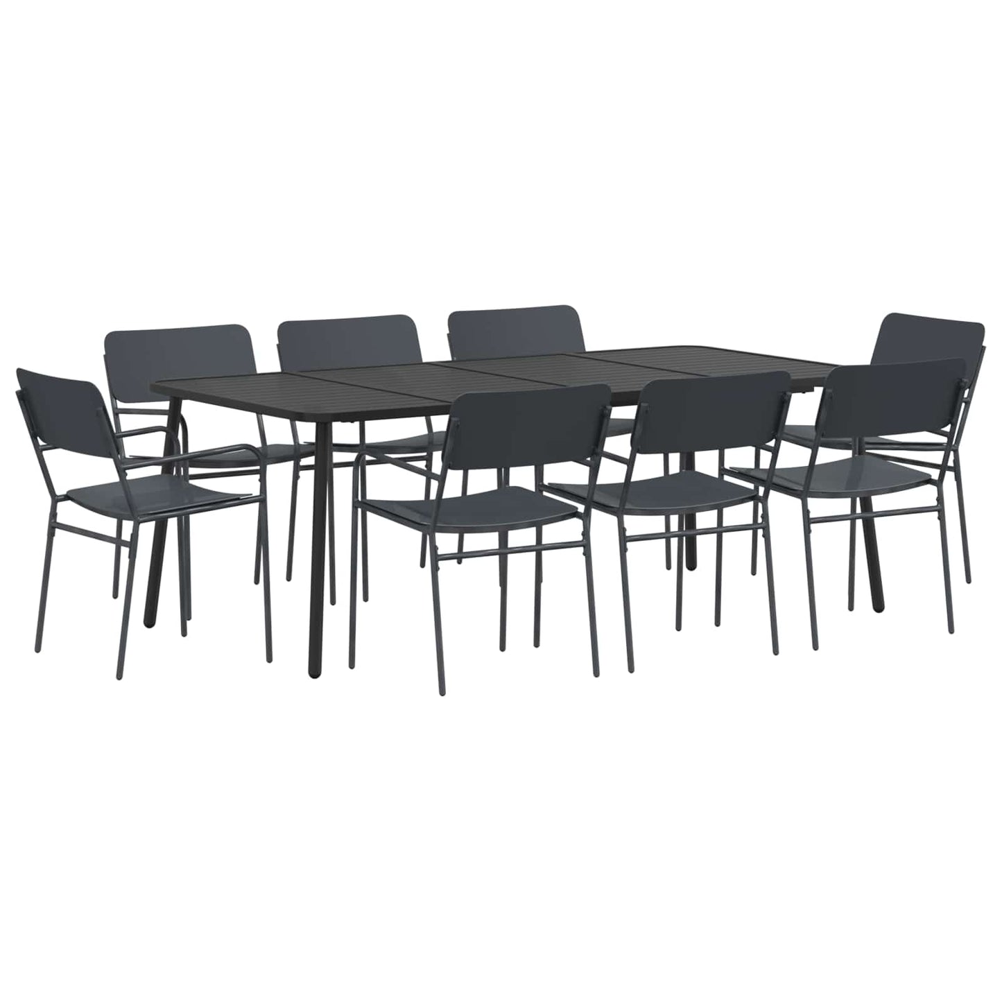vidaXL Dining Set 9 pcs Anthracite Steel