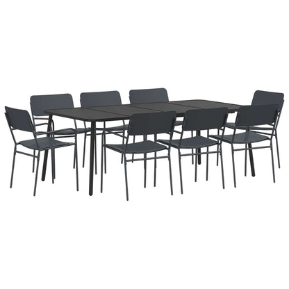 vidaXL Dining Set 9 pcs Anthracite Steel
