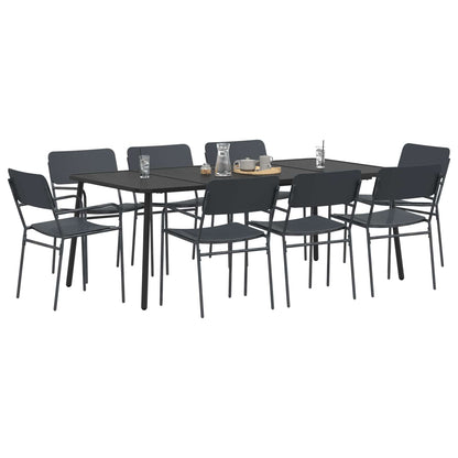 vidaXL Dining Set 9 pcs Anthracite Steel