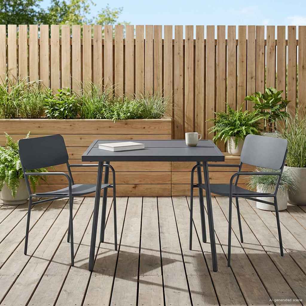 vidaXL Dining Set 3 pcs Anthracite Steel