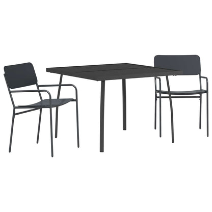 vidaXL Dining Set 3 pcs Anthracite Steel