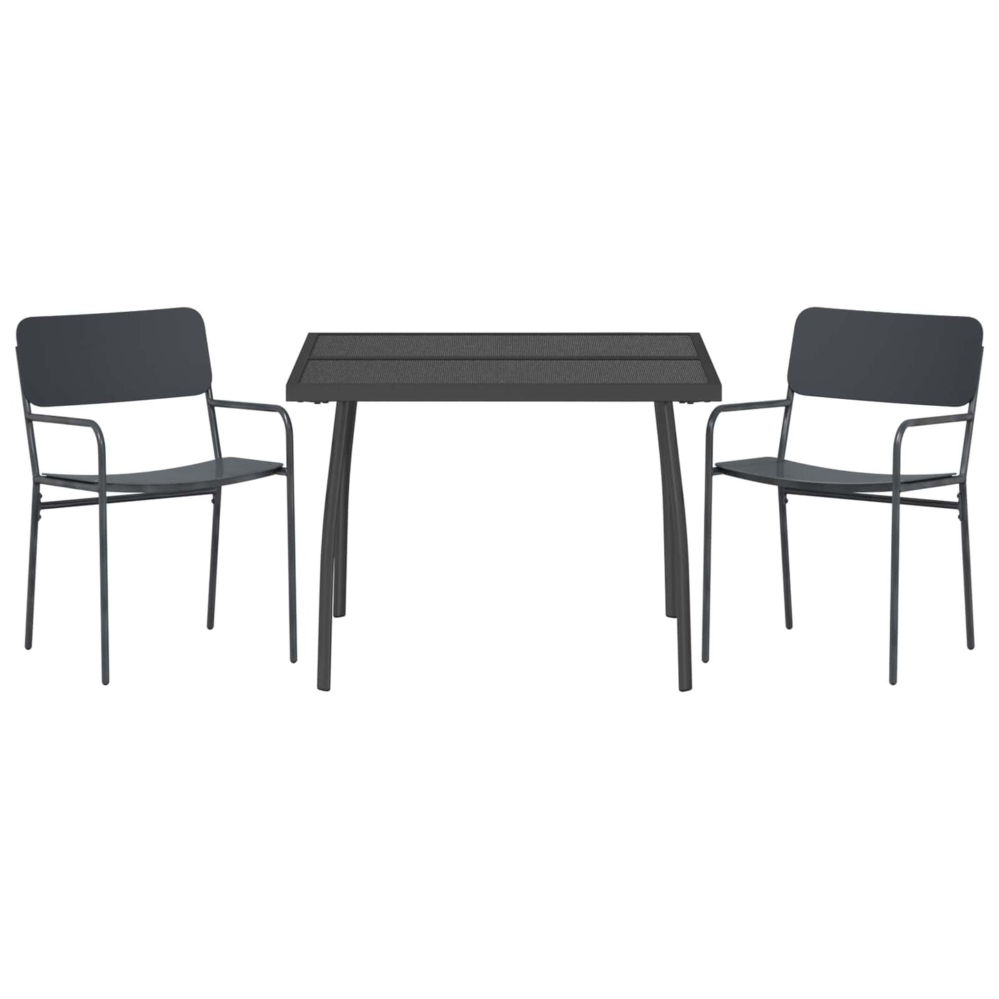 vidaXL Dining Set 3 pcs Anthracite Steel