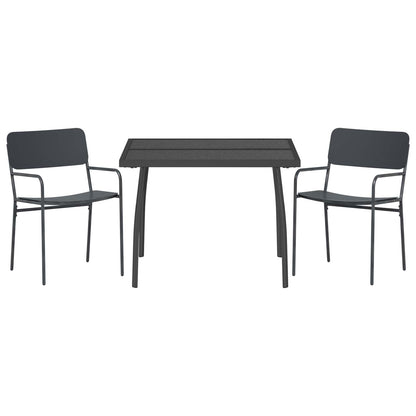 vidaXL Dining Set 3 pcs Anthracite Steel