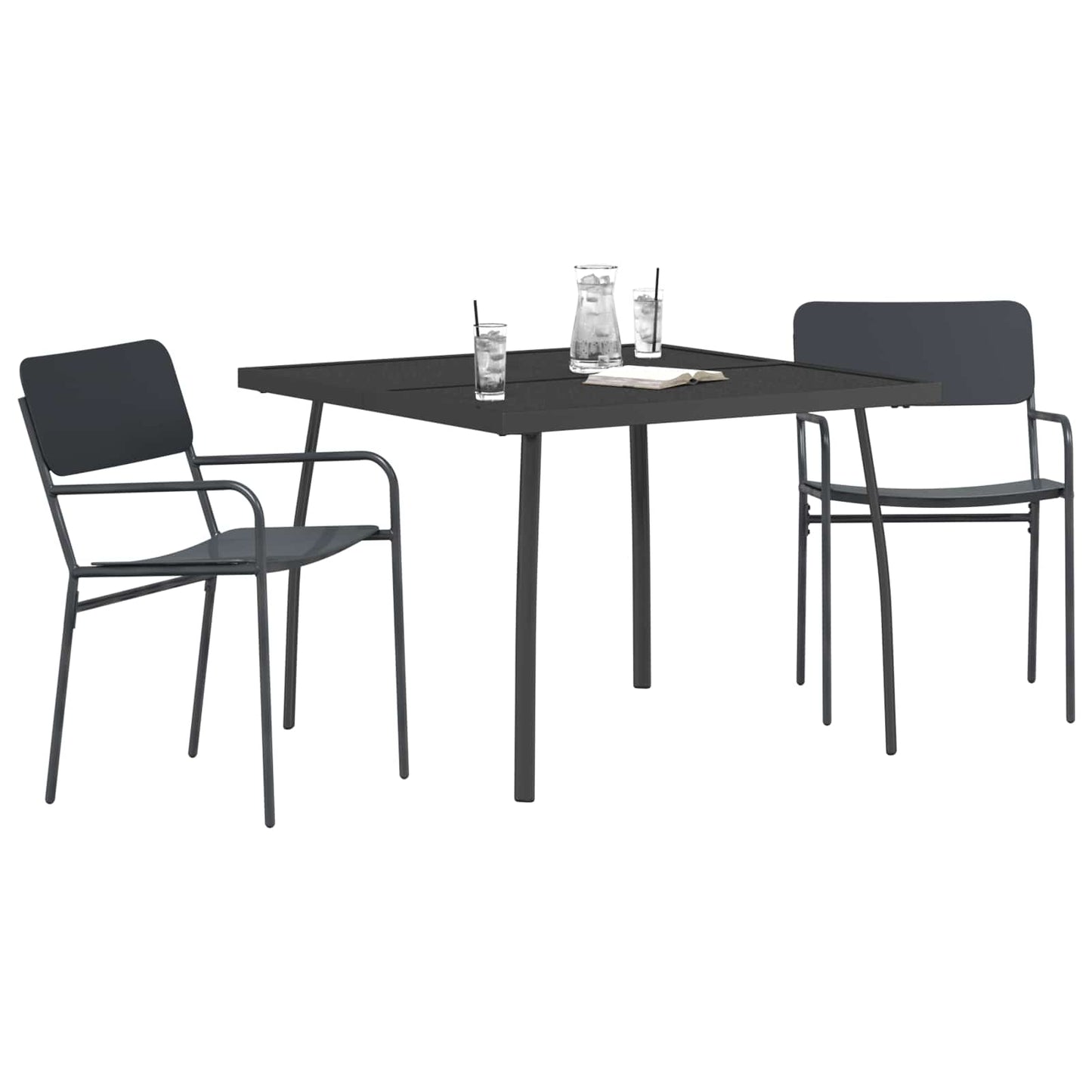 vidaXL Dining Set 3 pcs Anthracite Steel