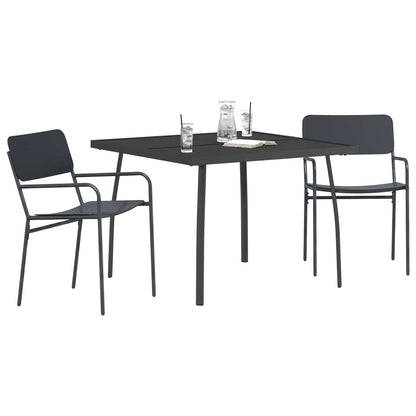 vidaXL Dining Set 3 pcs Anthracite Steel
