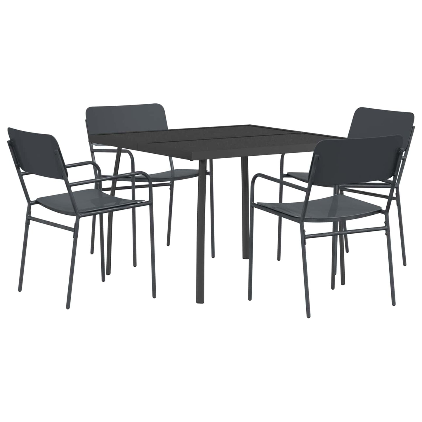 vidaXL Dining Set 5 pcs Anthracite Steel