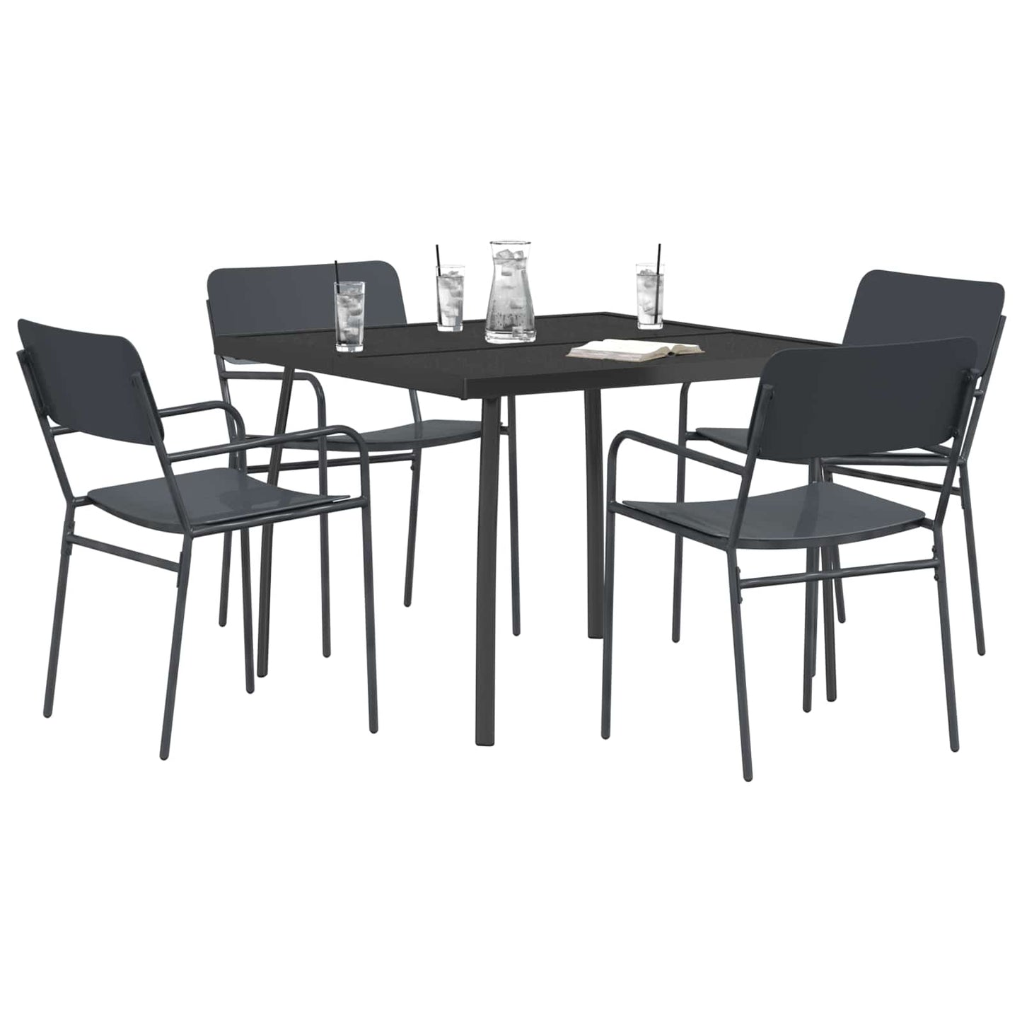 vidaXL Dining Set 5 pcs Anthracite Steel