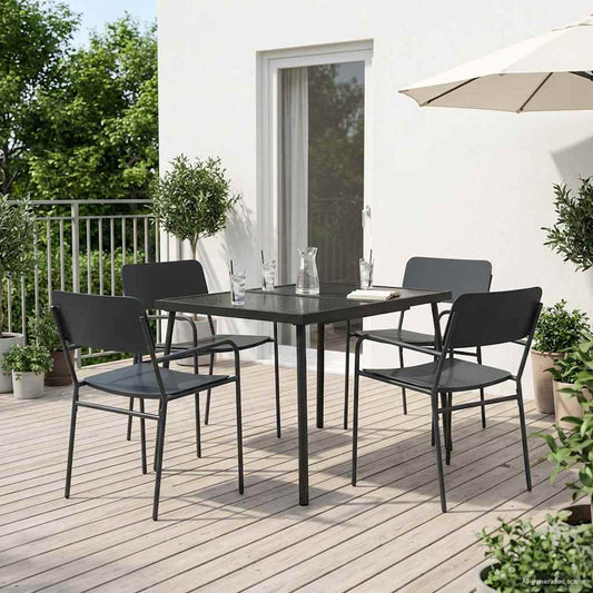vidaXL Dining Set 5 pcs Anthracite Steel