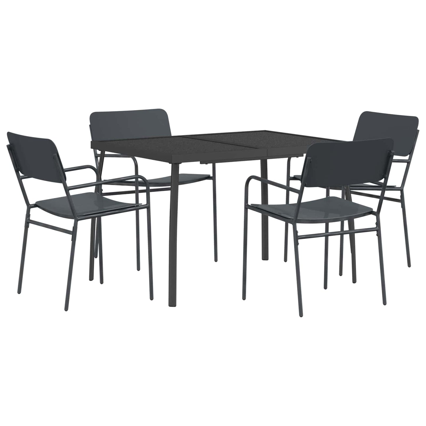 vidaXL Dining Set 5 pcs Anthracite Steel